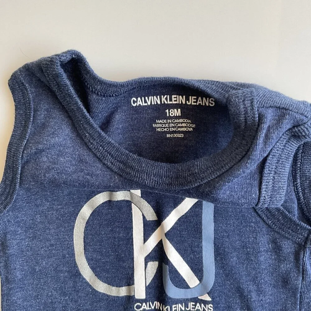 Calvin Klein Jeans Baby Boys Sleeveless Bodysuit Bundle 18M
